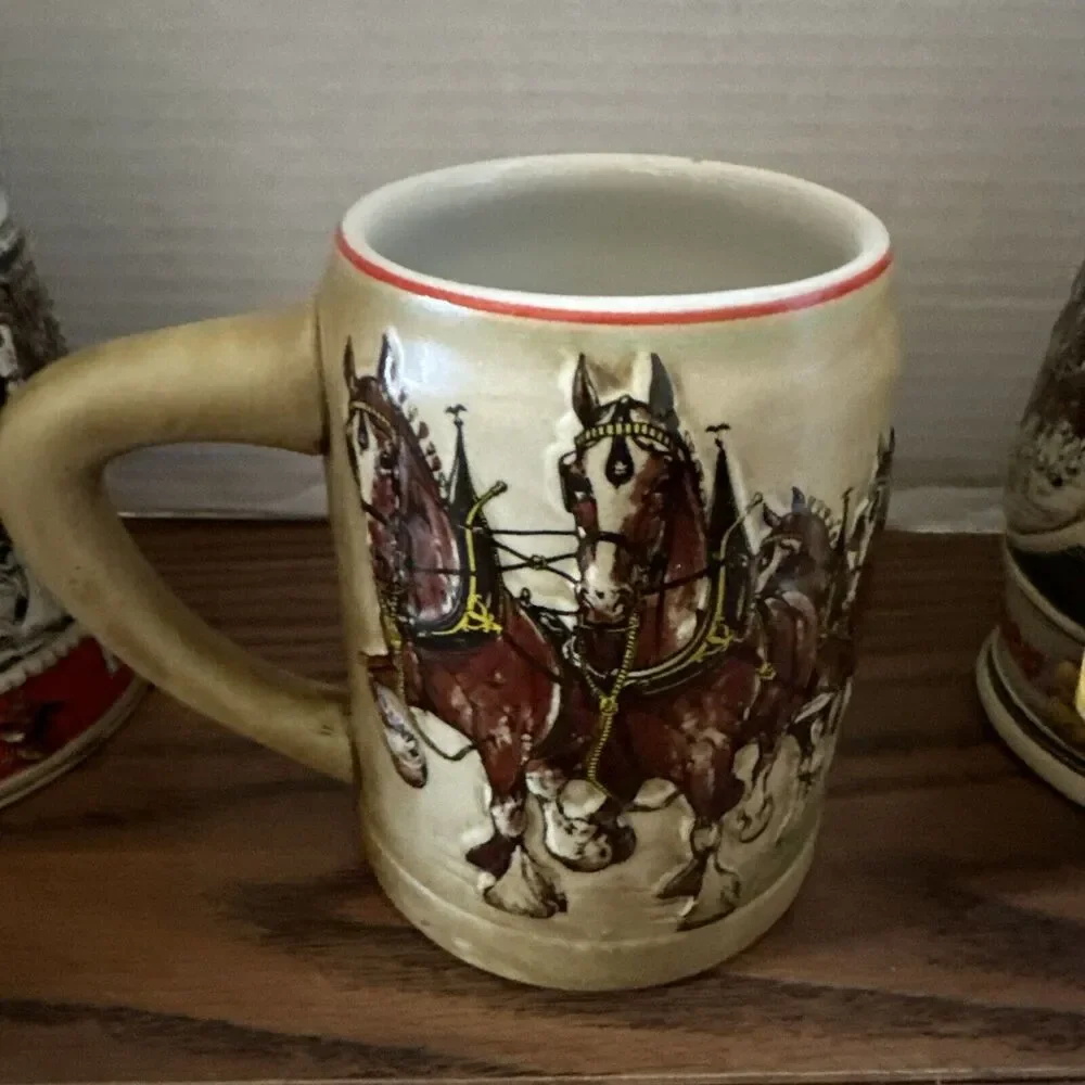 Budweiser Mug Lot Of 3, 1980’s Steins , Vintage